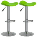 Vidaxl tabourets de bar 2 pcs vert acier chrom et cuir artificiel