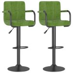 Vidaxl tabourets de bar 2 pcs vert clair velours