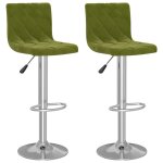 Vidaxl tabourets de bar 2 pcs vert clair velours