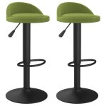 Vidaxl tabourets de bar 2 pcs vert clair velours
