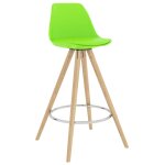Vidaxl tabourets de bar 2 pcs vert pp et bois de hêtre massif Vidaxl tabourets de bar 2 pcs vert pp et bois de hêtre massif