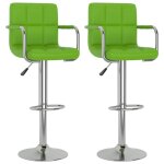 Vidaxl tabourets de bar 2 pcs vert similicuir Vidaxl tabourets de bar 2 pcs vert similicuir