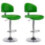 Vidaxl tabourets de bar 2 pcs vert similicuir