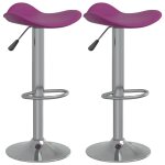 Vidaxl tabourets de bar 2 pcs violet acier chrom et cuir artificiel