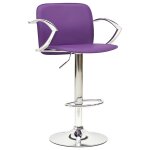 Vidaxl tabourets de bar 2 pcs violet cuir artificiel