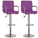 Vidaxl tabourets de bar 2 pcs violet similicuir Vidaxl tabourets de bar 2 pcs violet similicuir