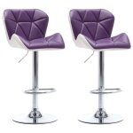 Vidaxl tabourets de bar 2 pcs violet similicuir Vidaxl tabourets de bar 2 pcs violet similicuir