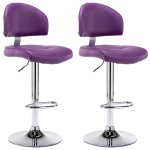 Vidaxl tabourets de bar 2 pcs violet similicuir