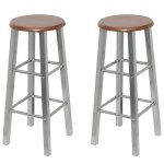 Vidaxl tabourets de bar 4 pcs argenté et marron mdf Vidaxl tabourets de bar 4 pcs argenté et marron mdf