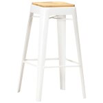 Vidaxl tabourets de bar 4 pcs blanc bois de manguier massif Vidaxl tabourets de bar 4 pcs blanc bois de manguier massif