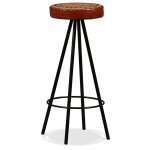 Vidaxl tabourets de bar 4 pcs cuir vritable