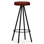 Vidaxl tabourets de bar 4 pcs cuir vritable