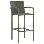 Vidaxl tabourets de bar 4 pcs gris résine tressée Vidaxl tabourets de bar 4 pcs gris résine tressée