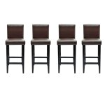 Vidaxl tabourets de bar 4 pcs marron foncé similicuir Vidaxl tabourets de bar 4 pcs marron foncé similicuir