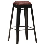 Vidaxl tabourets de bar 4 pcs noir cuir vritable