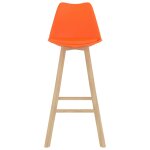 Vidaxl tabourets de bar 4 pcs orange pp et bois de hêtre massif Vidaxl tabourets de bar 4 pcs orange pp et bois de hêtre massif