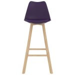 Vidaxl tabourets de bar 4 pcs violet fonc� pp et bois de h�tre massif