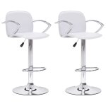 Vidaxl tabourets de bar avec accoudoirs 2 pcs blanc similicuir