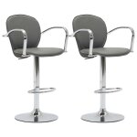 Vidaxl tabourets de bar avec accoudoir 2 pcs gris similicuir Vidaxl tabourets de bar avec accoudoir 2 pcs gris similicuir