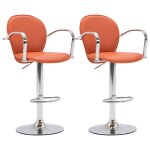 Vidaxl tabourets de bar avec accoudoir 2 pcs orange similicuir Vidaxl tabourets de bar avec accoudoir 2 pcs orange similicuir