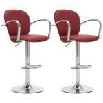 Vidaxl tabourets de bar avec accoudoir 2 pcs rouge bordeaux similicuir Vidaxl tabourets de bar avec accoudoir 2 pcs rouge bordeaux similicuir