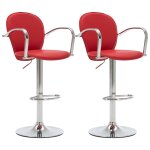 Vidaxl tabourets de bar avec accoudoir 2 pcs rouge similicuir Vidaxl tabourets de bar avec accoudoir 2 pcs rouge similicuir
