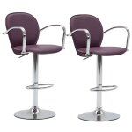 Vidaxl tabourets de bar avec accoudoir 2 pcs violet similicuir Vidaxl tabourets de bar avec accoudoir 2 pcs violet similicuir