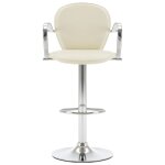 Vidaxl tabouret de bar avec accoudoir cr�me similicuir