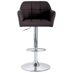 Vidaxl tabouret de bar avec accoudoir marron similicuir