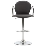 Vidaxl tabouret de bar avec accoudoir noir similicuir