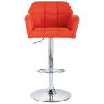 Vidaxl tabouret de bar avec accoudoir orange similicuir