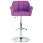 Vidaxl tabouret de bar avec accoudoir violet similicuir