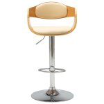Vidaxl tabouret de bar crme bois courb et similicuir