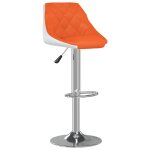 Vidaxl tabouret de bar orange et blanc similicuir