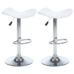 Vidaxl tabourets de bar pivotants 2 pcs blanc similicuir
