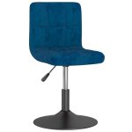 Vidaxl tabouret de bar pivotant bleu velours