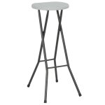 Vidaxl tabourets de bar pliables 2 pcs pehd et acier blanc