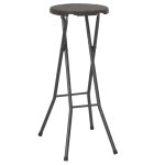 Vidaxl tabouret de bar pliable 2 pcs pehd et acier marron aspect rotin