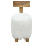 Vidaxl tabouret blanc bois de teck massif
