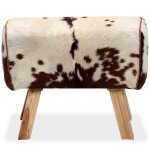Vidaxl tabouret cuir vritable de chvre 60 x 30 x 50 cm