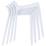 Vidaxl tabourets empilables 4 pcs blanc plastique