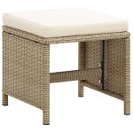 Vidaxl tabourets de jardin 2 pcs avec coussins rsine tresse beige