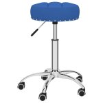 Vidaxl tabouret de massage pivotant bleu tissu