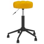 Vidaxl tabouret de massage pivotant jaune moutarde velours