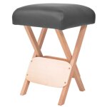 Vidaxl tabouret de massage sige 12 cm d'paisseur 2 traversins noir