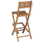 Vidaxl tabourets pliables de bar d'extrieur 2 pcs bois de teck solide