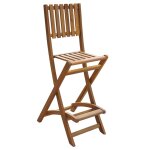Vidaxl tabourets pliables de bar d'extrieur 2pcs bois d'acacia solide