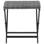 Vidaxl tabouret pliable rsine tresse gris