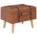 Vidaxl tabourets de rangement 3 pcs brun roux similicuir