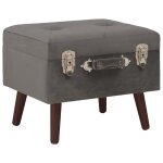 Vidaxl tabourets de rangement 3 pcs gris velours